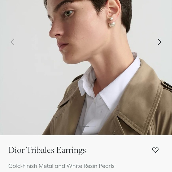 Dior Tribales Earrings Gold Finish Metal Pearl pouch and box Authentic Excellent - Picture 13 of 14